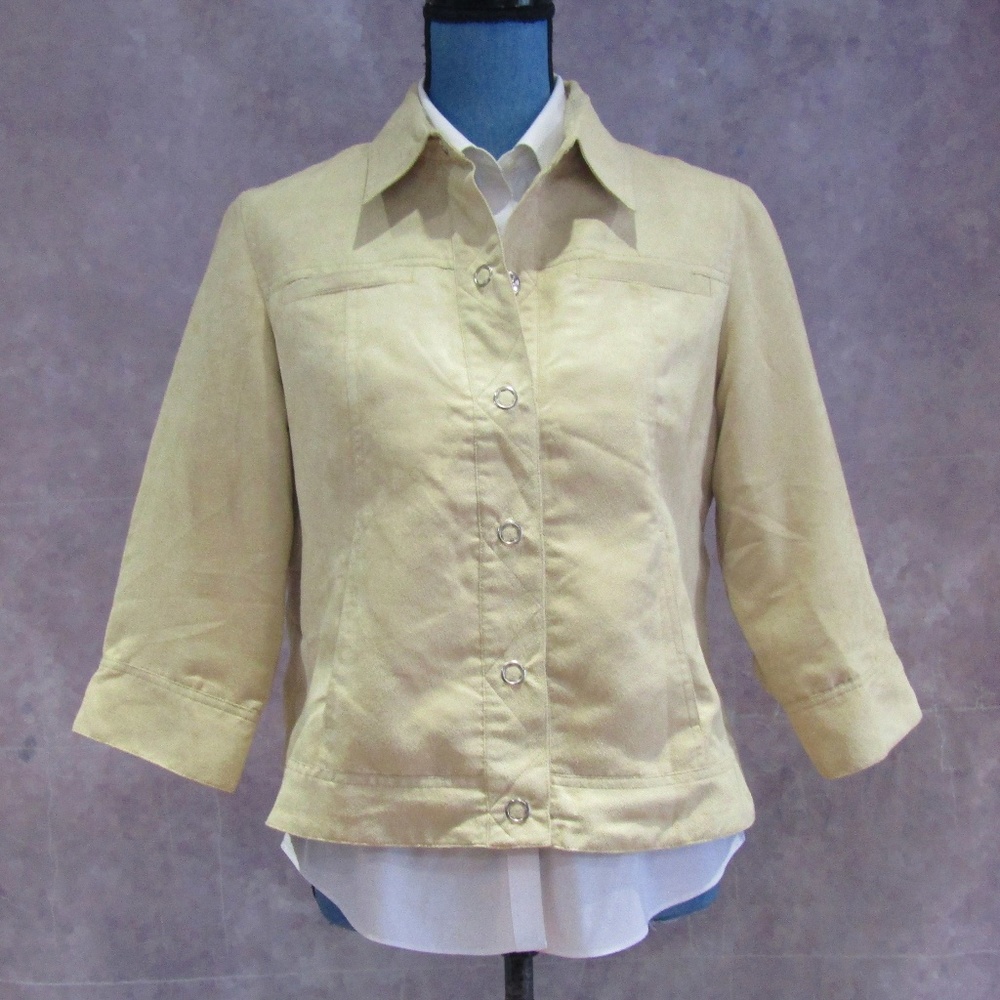 NWOT Coldwater Creek Faux Suede Snap Front Jacket